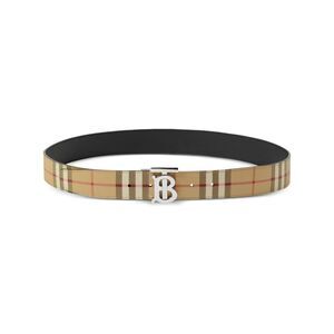 Burberry Men Check Print Belt Plaque